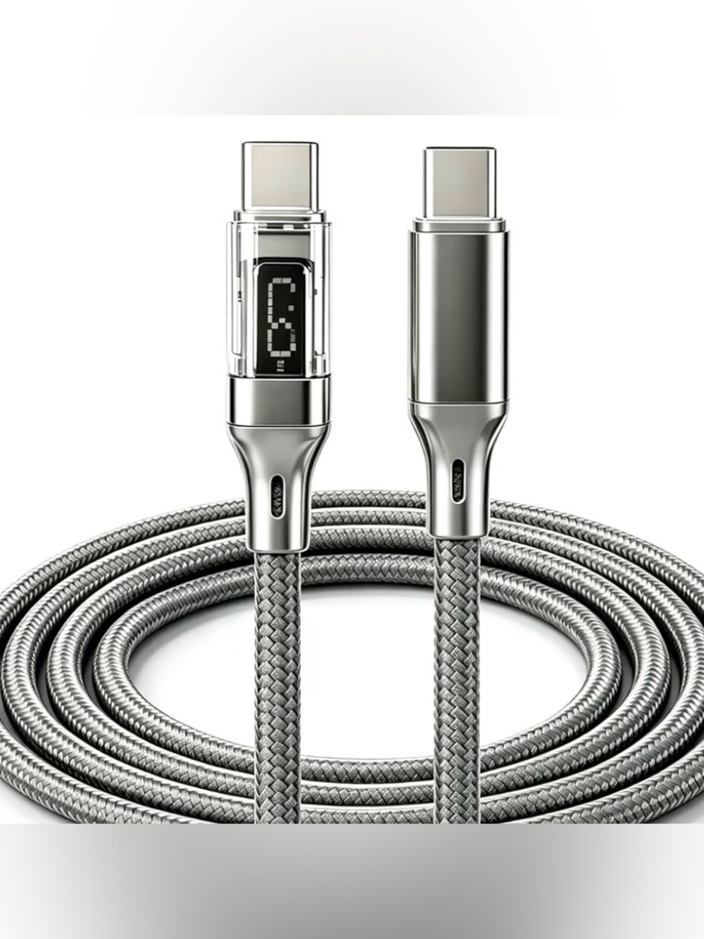 USB-C to USB-C Cable 60W, Fast Charging Cable with LED Power Display